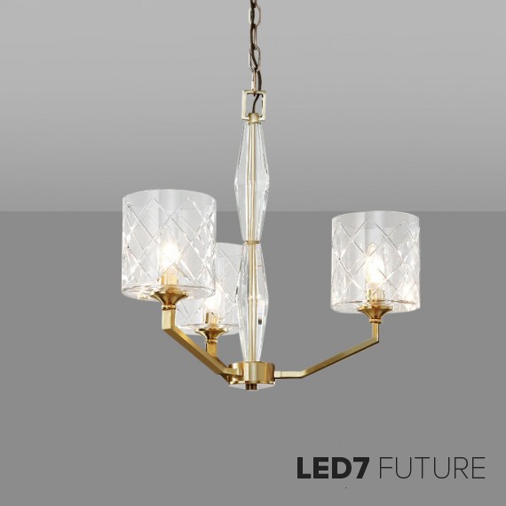 Loft Industry Modern - Faceted Glass Chandelier